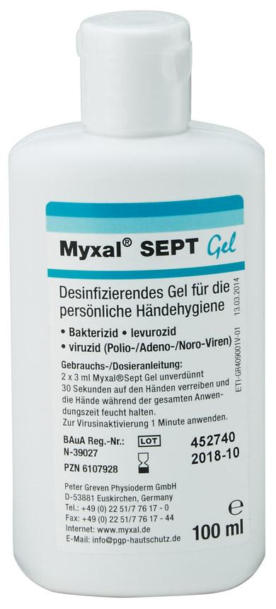 MYXAL SEPT Gel Händedesinfektion 100 ml Flasche