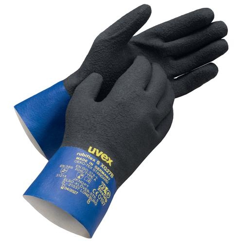 UVEX Chem.-Handschuh rubiflex S XG27B Nitril, blau/schwarz, Gr. 9, 6056.0