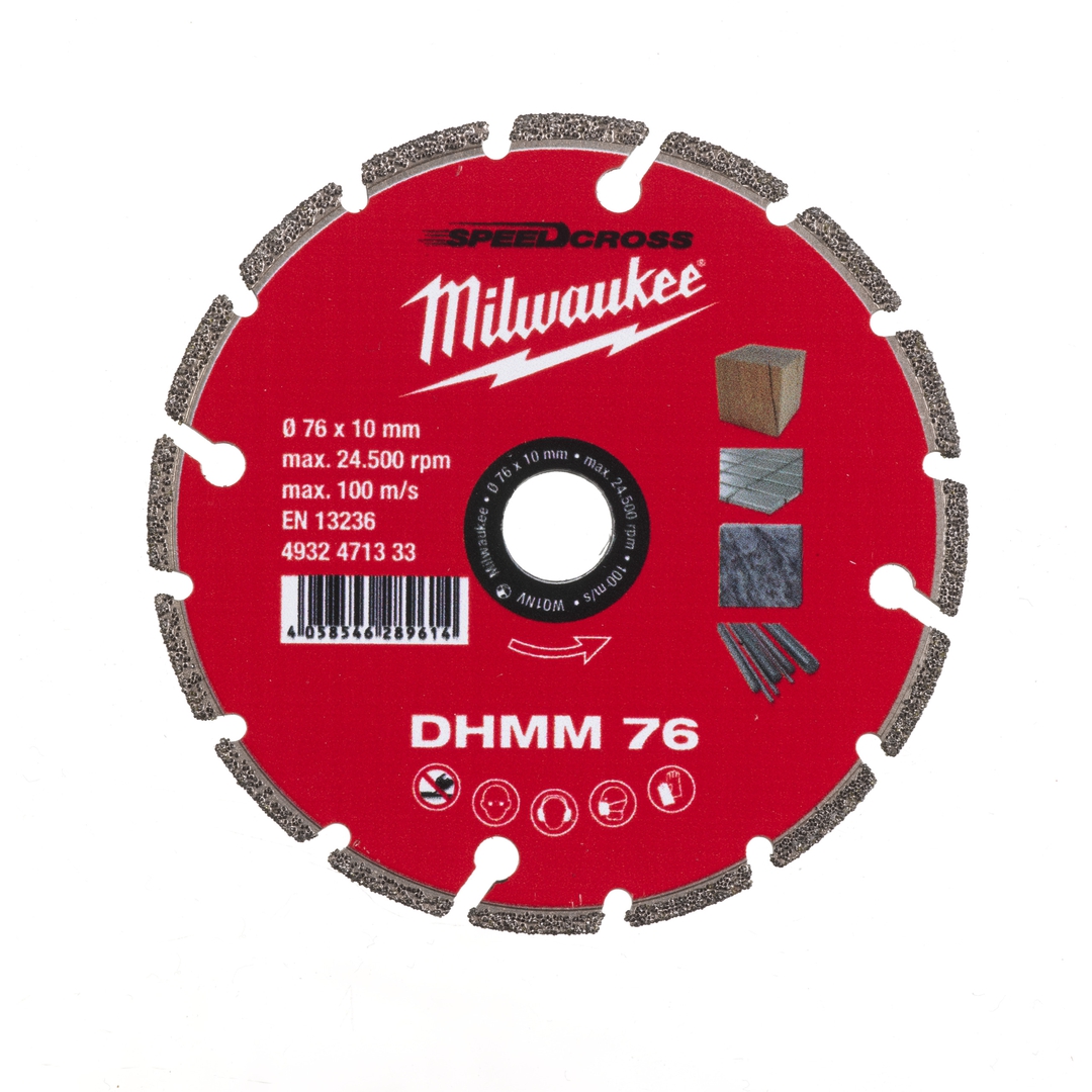 MILWAUKEE Diamanttrennscheibe DHMM 76 mm für Stahl, Holz, Kunststoff