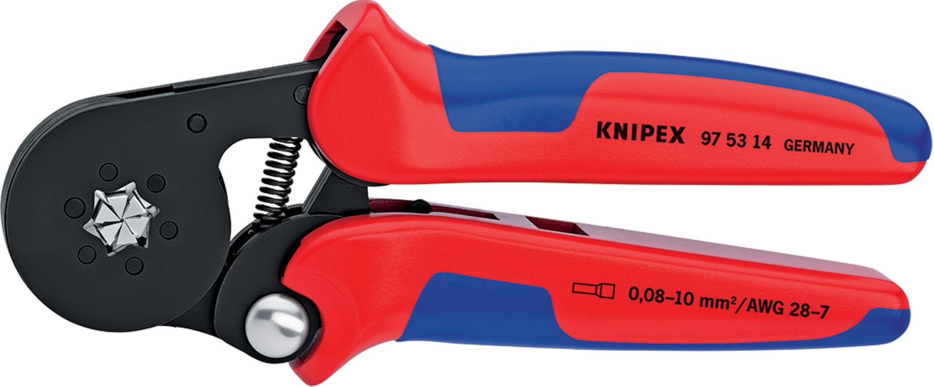 KNIPEX 97 53 04 Selbsteinstellende Crimpzange f. Aderendhülsen brün. 180 mm