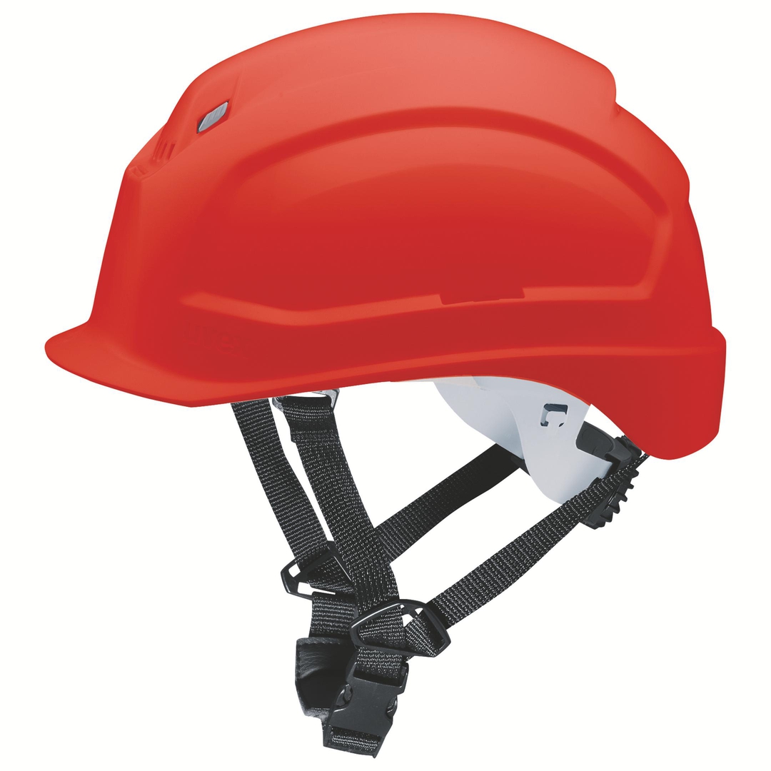 UVEX Schutzhelm pheos S-KR 9772 kurzer Schirm, Drehrad, rot