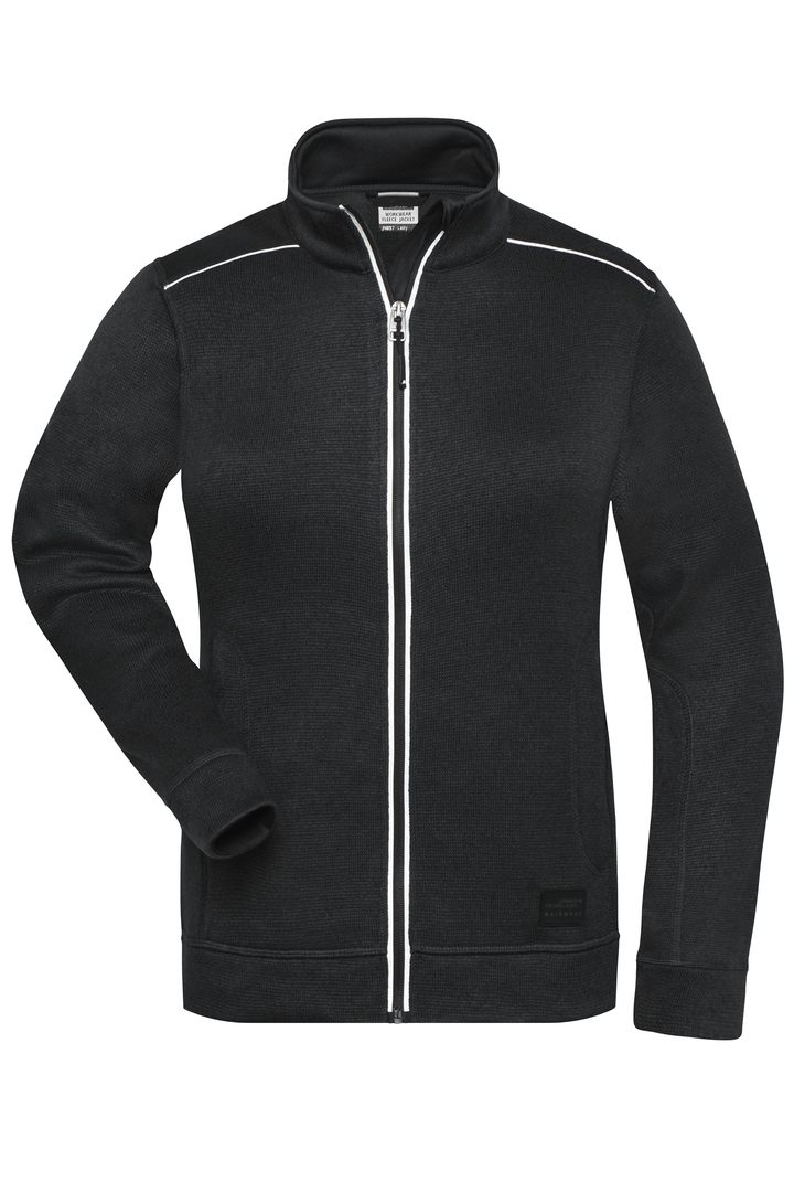 JN Damen Strickfleece-Jacke JN897 black/black, Größe XXL