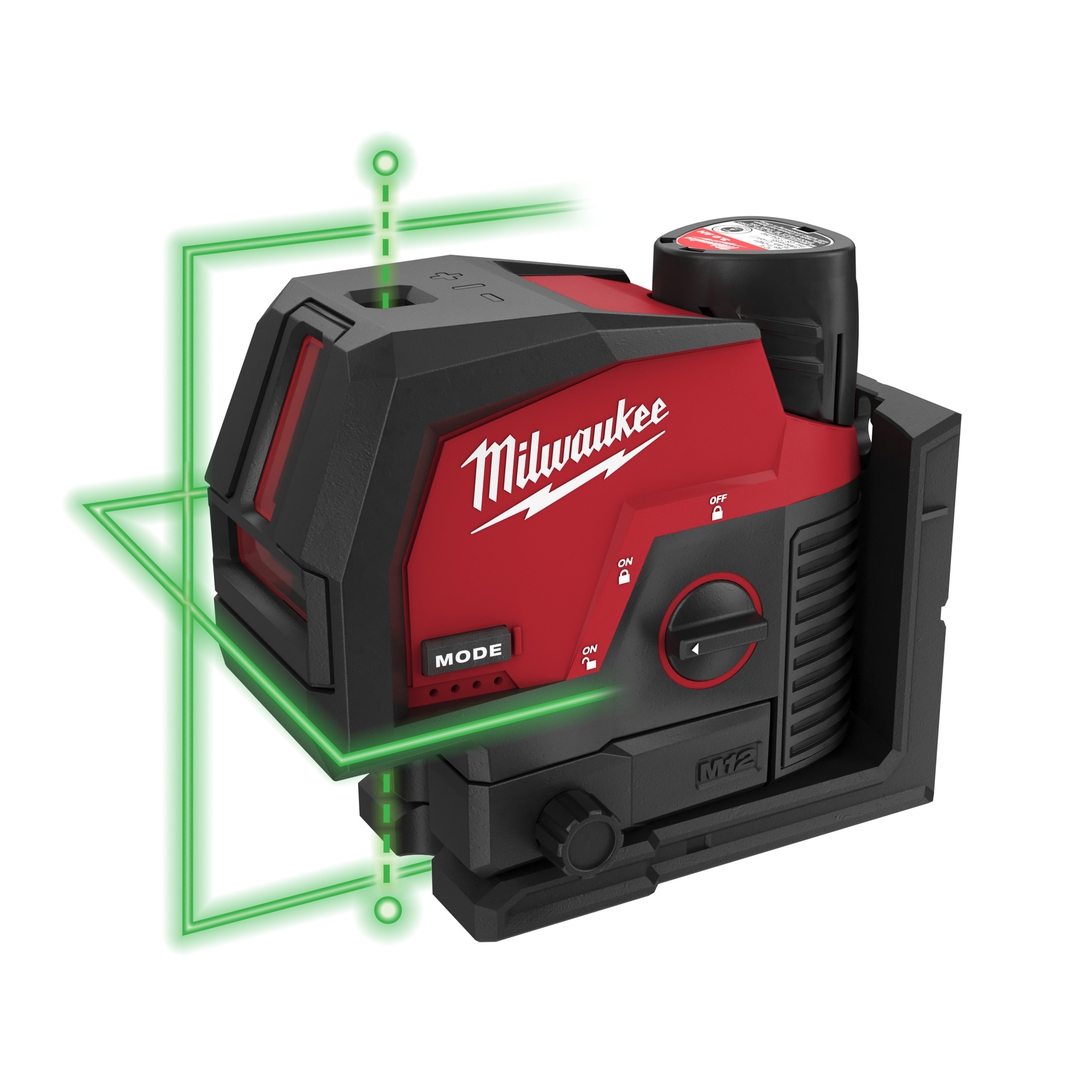 MILWAUKEE Kreuzlinienlaser M12 CLL4P-301C mit Lotfunktion