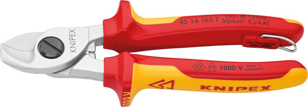 KNIPEX 95 16 165 T Kabelschere Mehrk. VDE, verchr. 165 mm