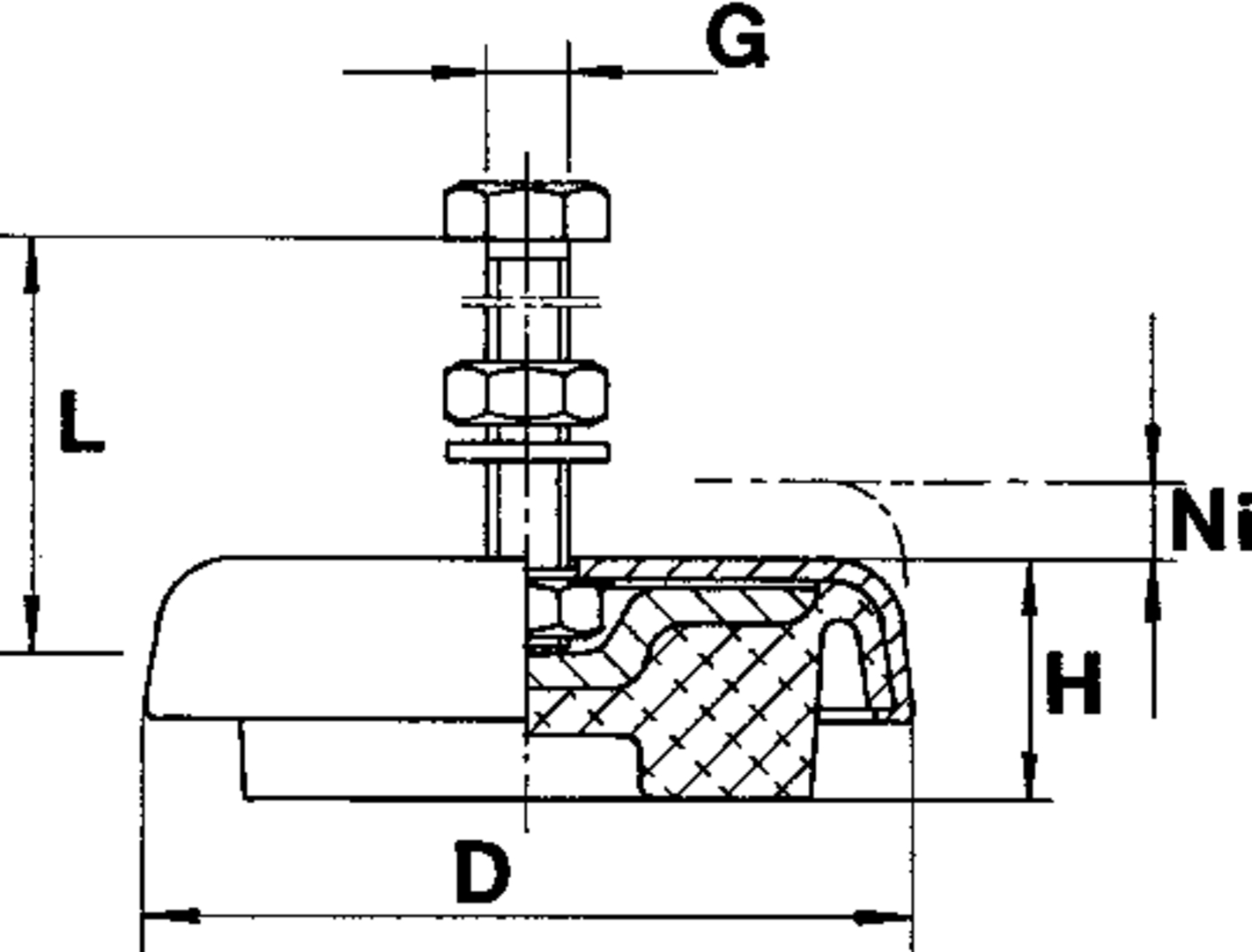 Maschinenaufstellelemente 600Kg LEVEL-MOUNT