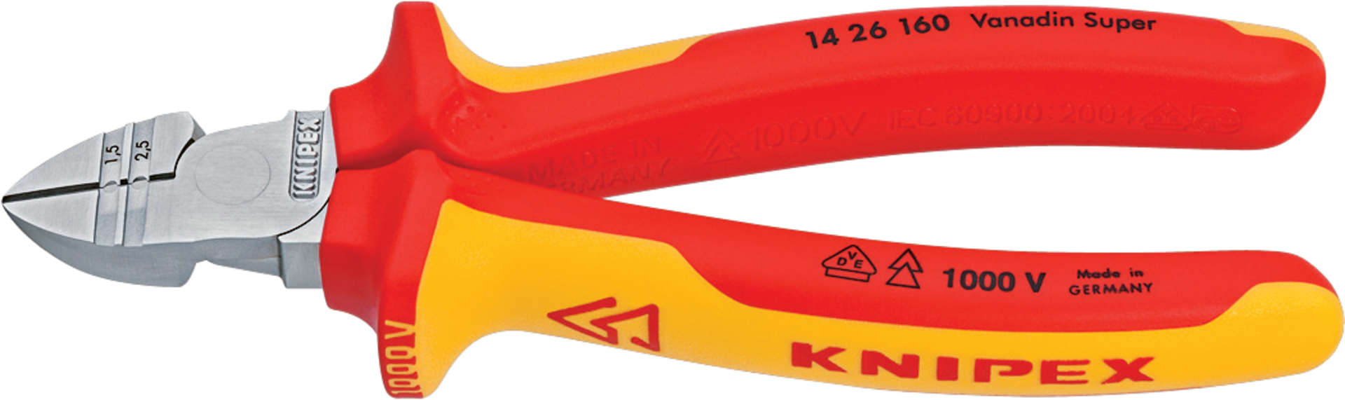 KNIPEX 14 26 160 Abisolier- Seitenschneider isol. VDE verch. 160 mm