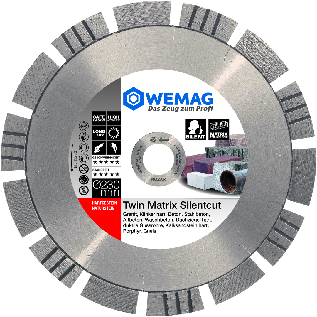 WEMAG-HP Diamant-Trennscheibe Silentcut 230x22,23mm, 14 Segmente a 40x2,6x17mm