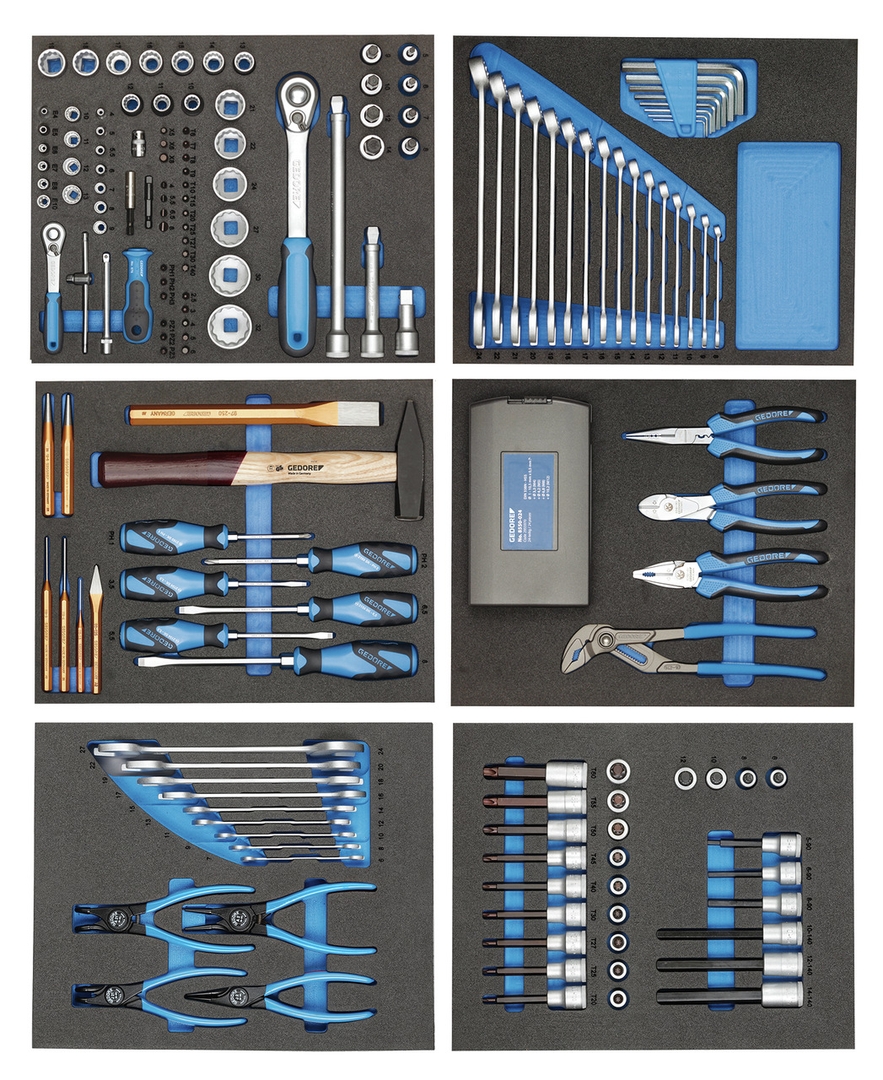 GEDORE Werkzeugsortiment in CT-Modulen 190-teilig, TS-190, 2956527