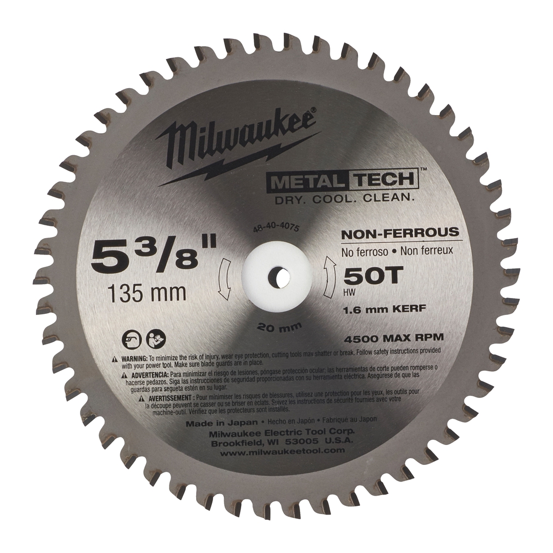 MILWAUKEE Kreissägeblatt für Metall- Handkreissägen 135/20 mm Z50