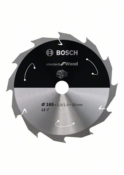 BOSCH Kreissägeblatt Expert for Wood 165x20x1,5/1 m, 12Z