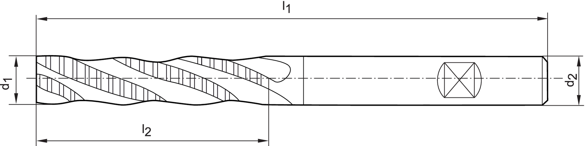 FORMAT Schaftfräser DIN844 L HSSE NF 25,00 mm