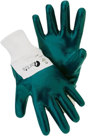 FORTIS Nitrilhandschuh Mechanic Blue weiß/blau, Strickbund, Größe 8