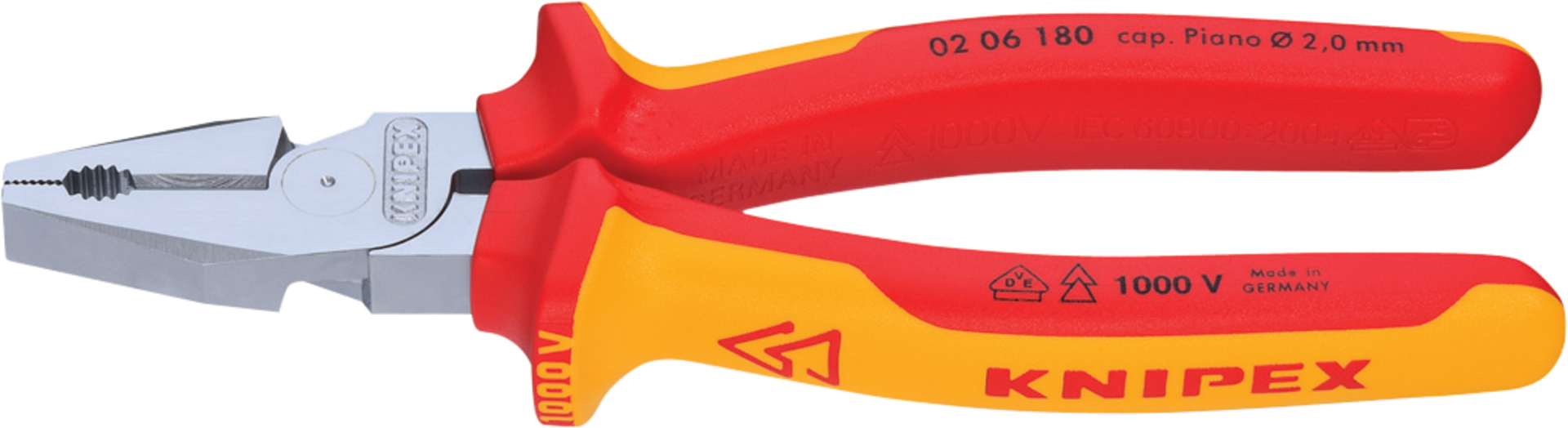 KNIPEX 02 06 225 Kraft-Kombizange isoliert Mehrko. VDE verch. 225 mm