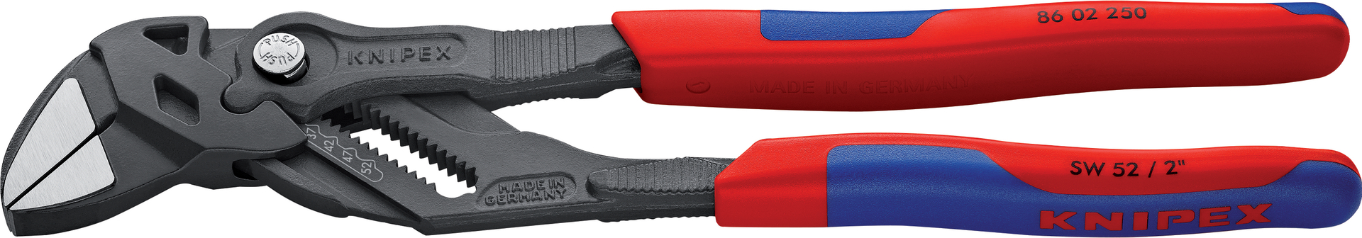 KNIPEX 86 02 180 Zangenschlüssel Mehrk. grau atra. 180 mm