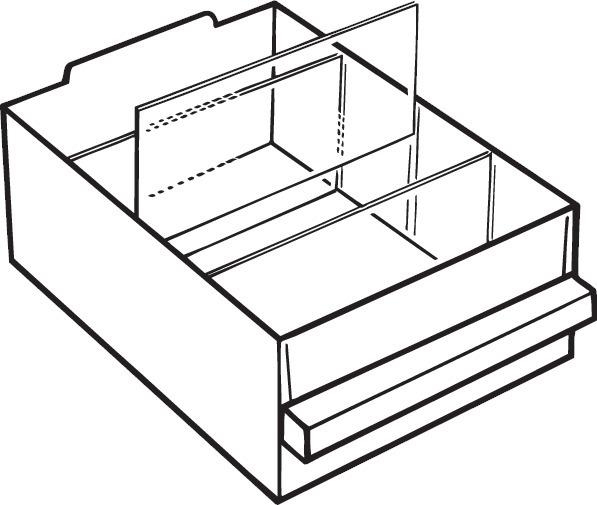 Trennwand Satz a 12 Stk. für Schublade Typ B