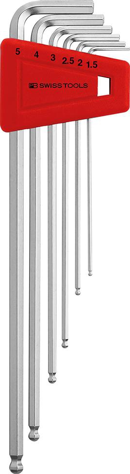 PB SwissTools Winkelschraubendreher-Satz im Kunststoffhalter, 6-tlg. 1,5-5mm lang