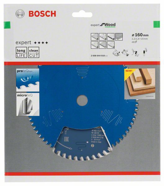 BOSCH Kreissägeblatt Expert for Wood 160x20x2,2/1,6 mm, 48 Z