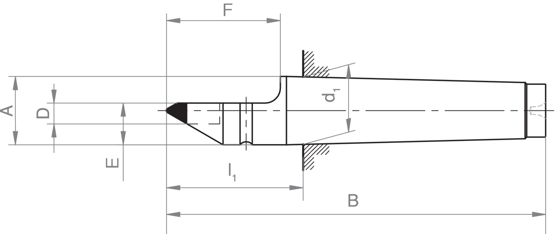 FORMAT Feste Zentrierspitze DIN806 HM-Spitze