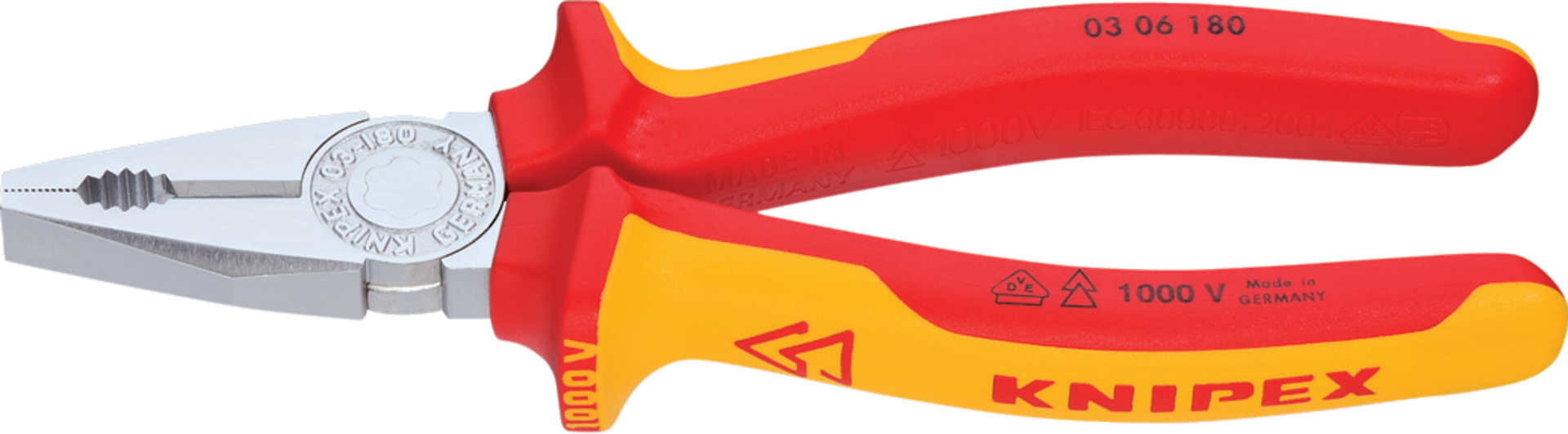 KNIPEX 03 06 200 Kombizange isoliert mit Mehrko.-Hülle, VDE verchromt 200 mm