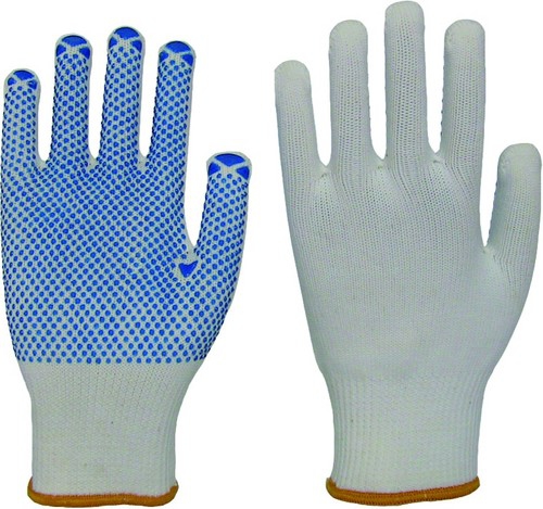 NITRAS Strick-Handschuh Seeigel Gr. 11 Feinstrick weiß, blaue PVC-Noppen