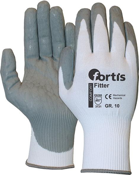 Handsch.Fitter Foam, Gr.  8, weiß-grau, FORTIS