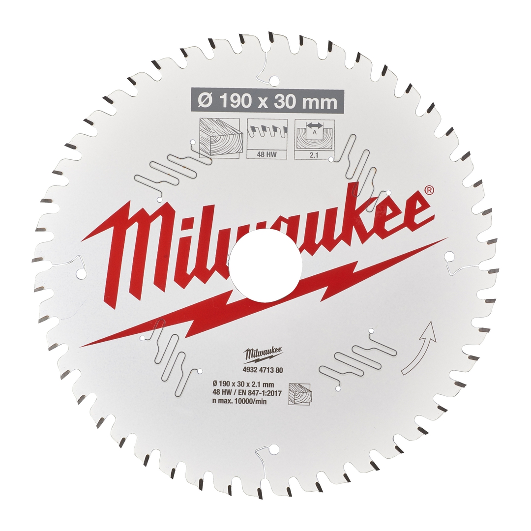 MILWAUKEE Kreissägeblatt Holz für Handkreissägen 190/30mm 48Z