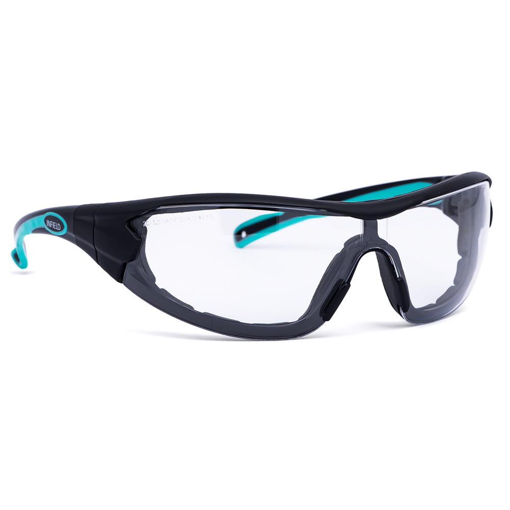 INFIELD Schutzbrille Velor PC AF AS UV, schwarz/türkis 9600 155