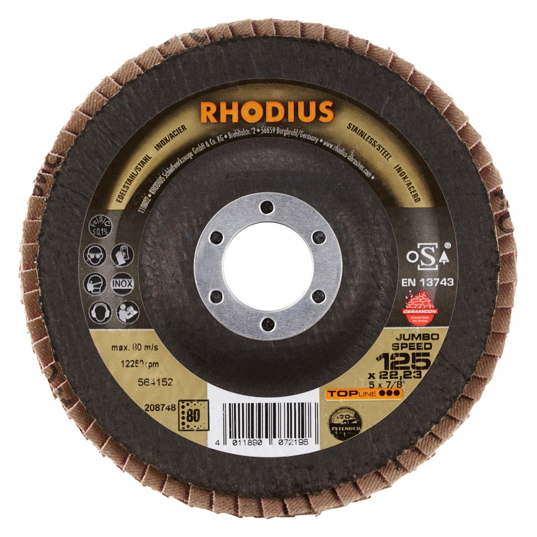 RHODIUS Schleifmopteller Jumbo Speed 125mm K80