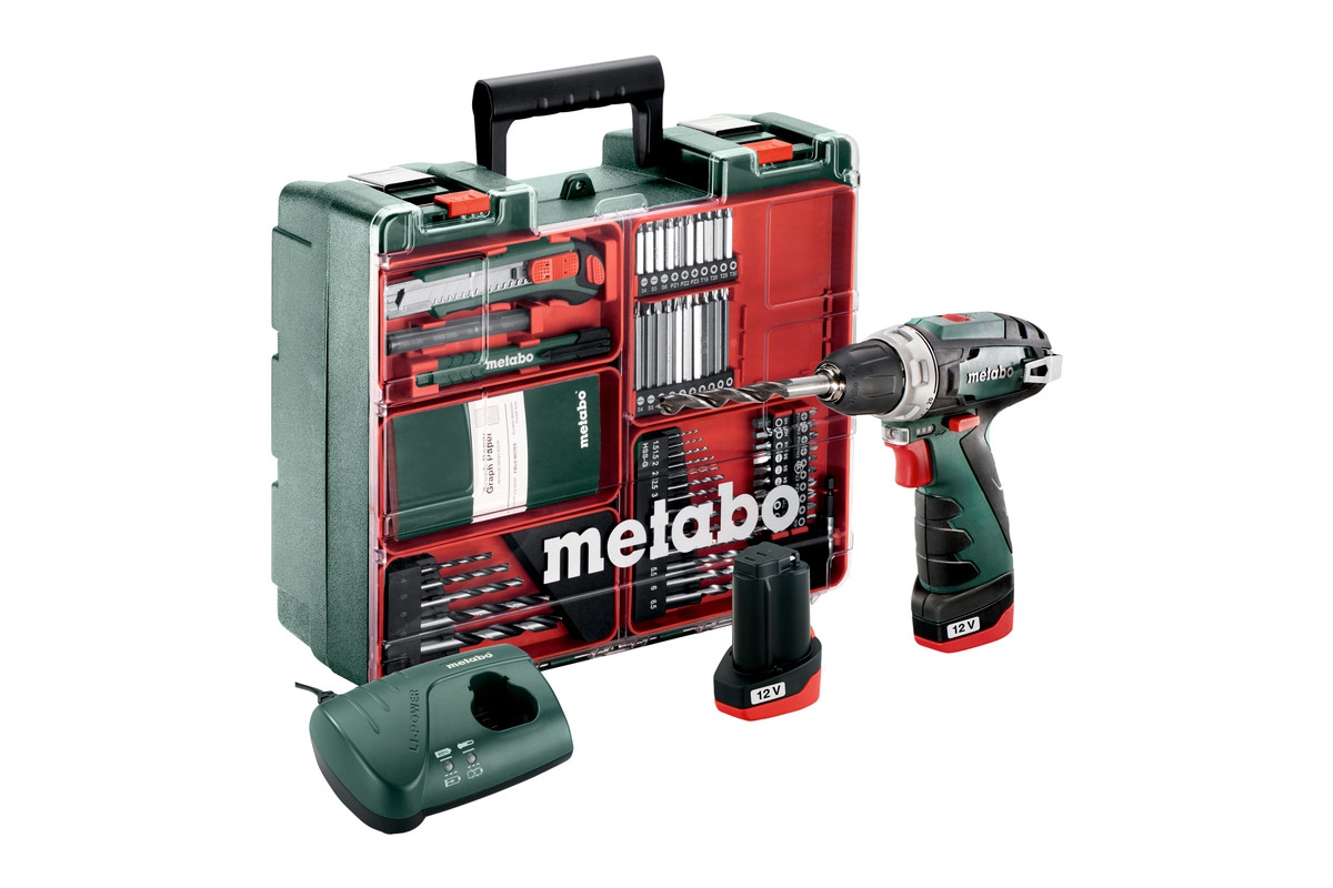 METABO Akku-Bohrschrauber PowerMaxx BS Basic 10,8 V, Mobile Werkstatt