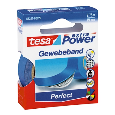 tesa Gewebeband Extra Power Perfect 56341-00029 19mmx2,75m blau