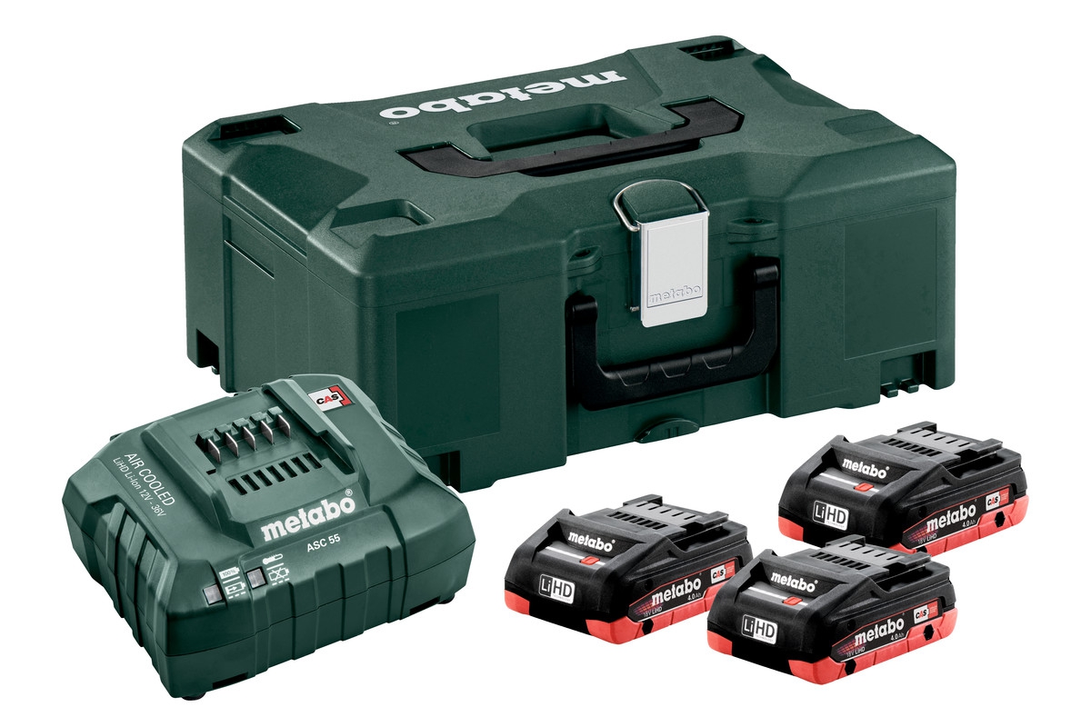 Akku Basis Set LiHD 3 x 4.0 Ah + ML    Metabo