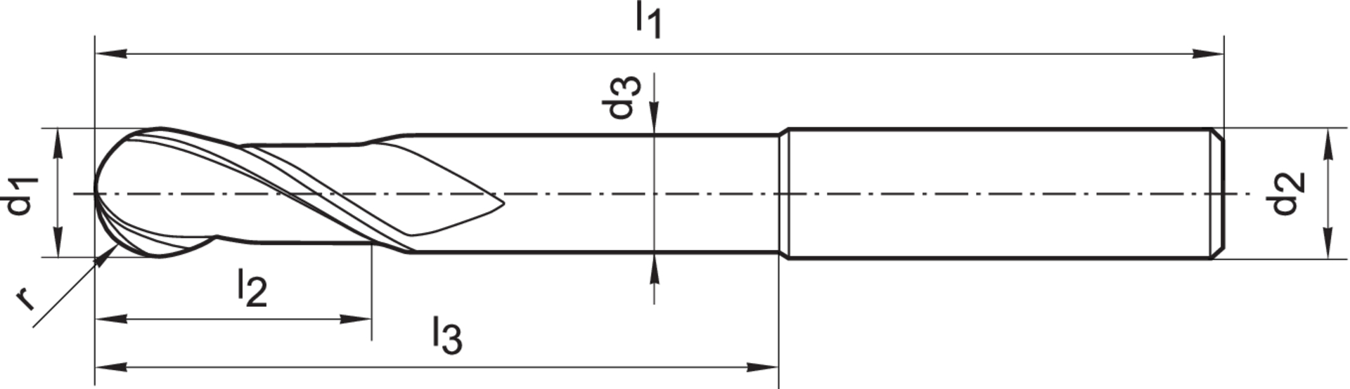 Kugelfräser WN VHM FIRE 4,0mm HA Z 2 E.L.Gühring