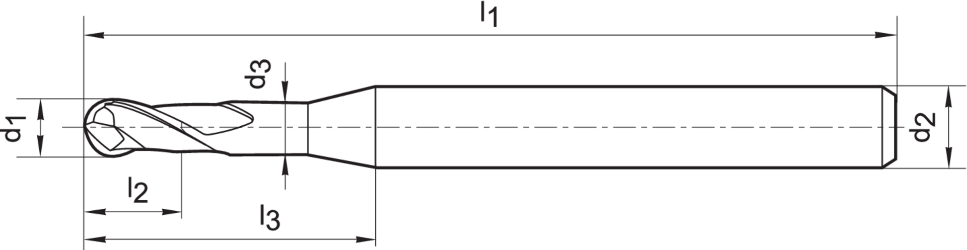 FORMAT Miniaturfräser VHM TiALN 4,0 25mm D6 Z2