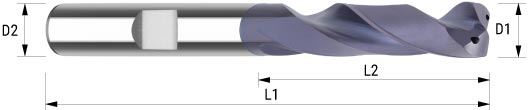 WEMAG VHM-Bohrer TiAlN 3xD UNI IK D2=8HA L2=41 L1=79 Z=2, 7,50mm