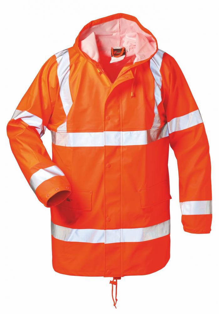 Warnschutz-Regenjacke FINN 2341 Kl. 3 PU/PES 190g/m², Fb. Orange, Gr. L