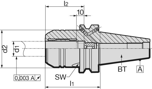 GÜHRING Hydrodehnspannfutter JIS6339 ADB BT40, schwer 20 x 72,5 mm