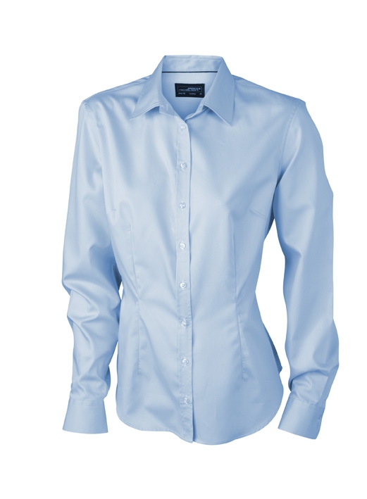 JN Ladies lang Blouse JN615 100%BW, light-blue, Größe L