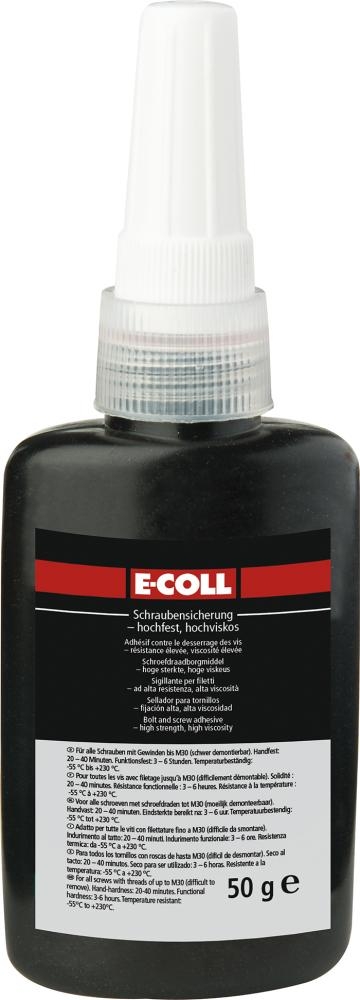 E-COLL Schraubensicherung hochfest-hochviskos, 50ml rot