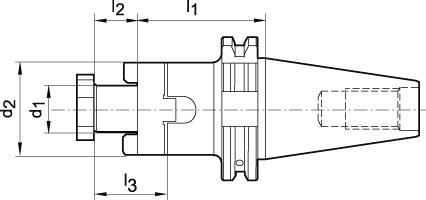 FORTIS Kombi-Aufsteckfräsdorn DIN69871A SK 40 - 22 kurz