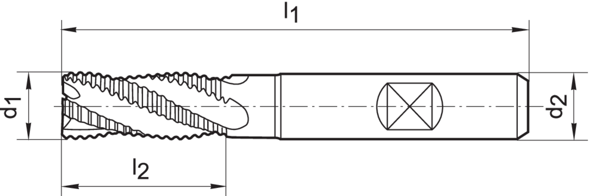 FORMAT Schruppfräser DIN844 K TIALN NR HSSE 20,0 mm