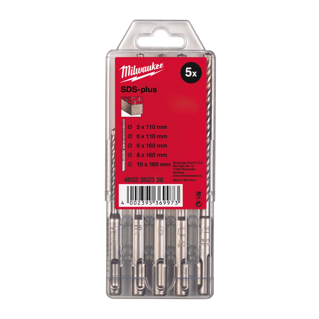 MILWAUKEE Hammerbohrer M2 SDS-Plus Set 5-teilig 5/6 x 110 mm, 6/8/10 x 160 mm