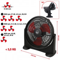 KS TOOLS Werkstattventilator 70 Watt 999.2000