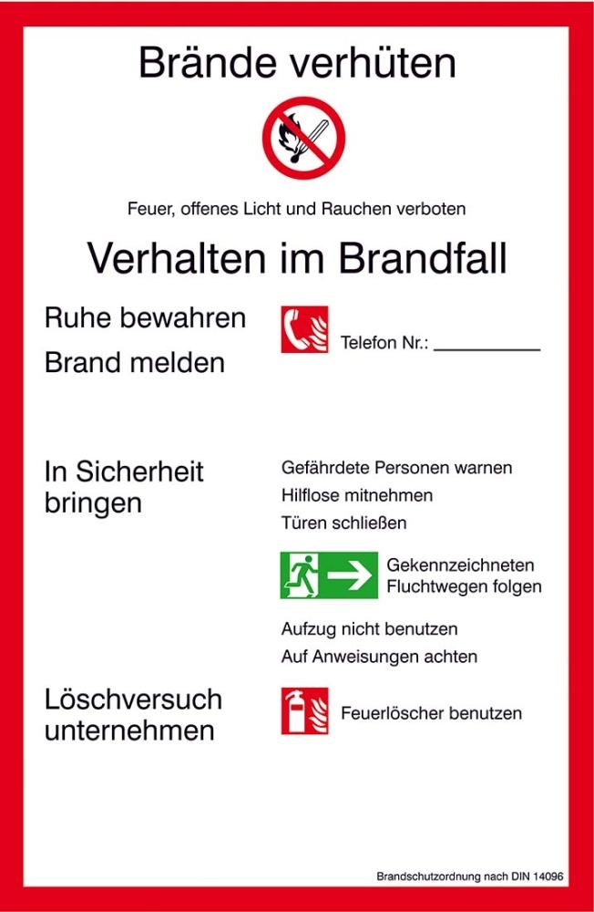 Brandschutzordnung Alu