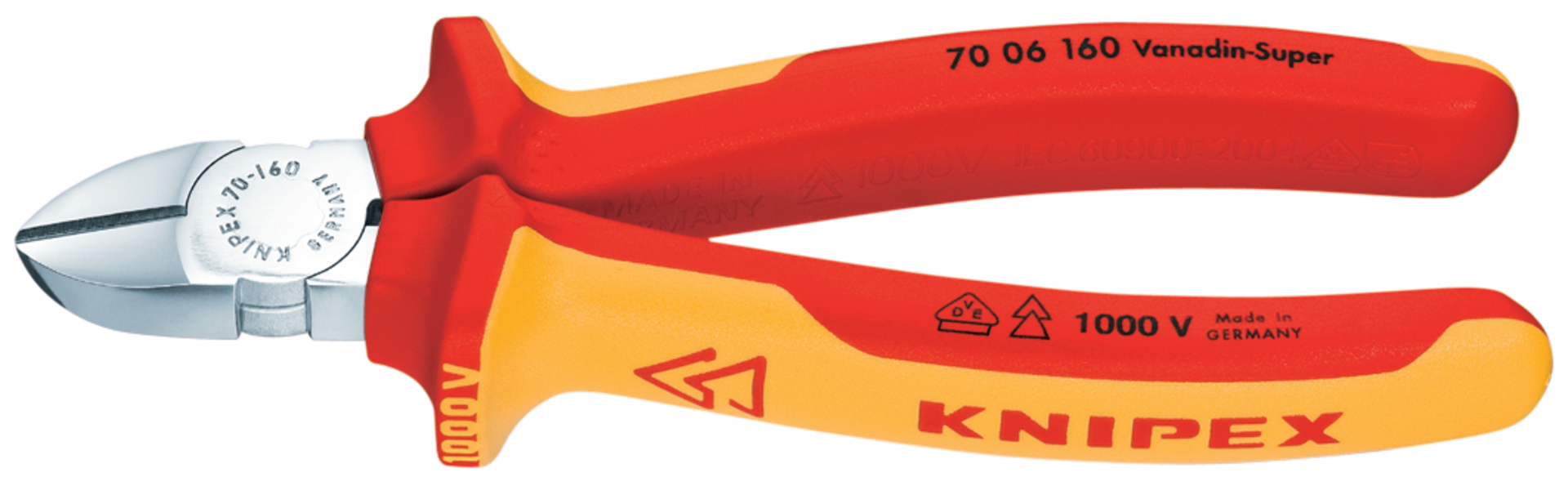 KNIPEX 70 06 160 Seitenschneider isoliert Mehrko. VDE verch. 160 mm