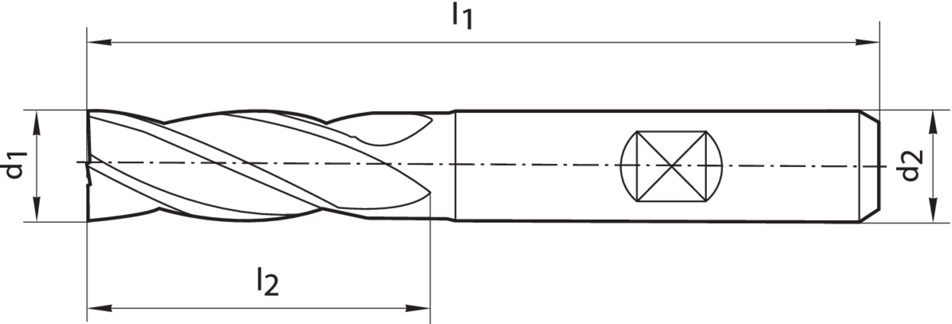 FORMAT Schaftfräser DIN844 K TIALN HSSE 14,00 mm