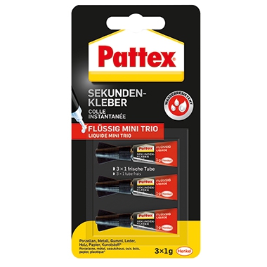 PATTEX Sekundenkleber Mini Trio 3x1g