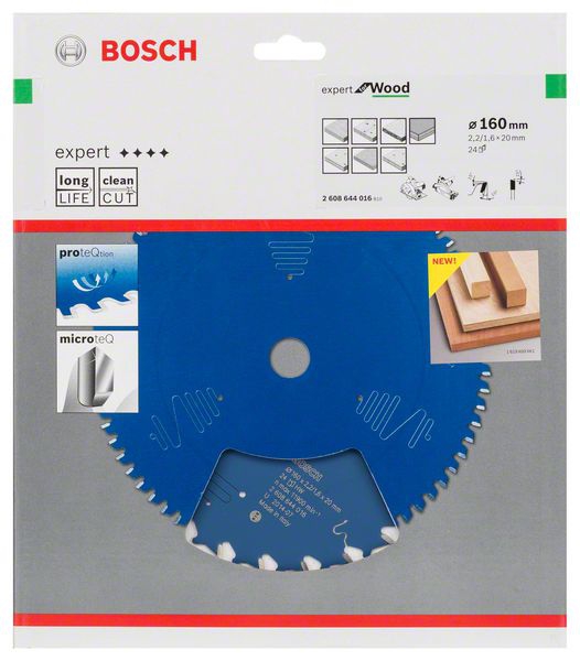 BOSCH Kreissägeblatt Expert for Wood 160x20x2,2/1,6 mm, 24 Z