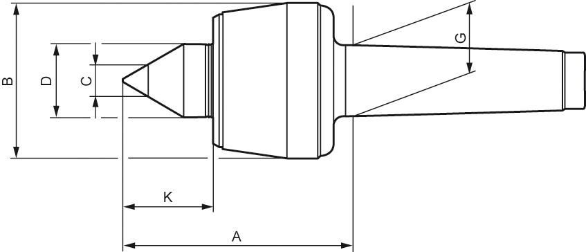 RÖHM Körnerspitze mitlaufend HM Gr. 114 MK 6