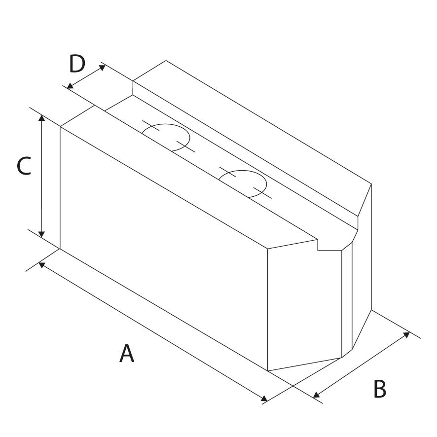 Aufsatzbacken 1,5x60Gr. 95x35x35mm N14 angesp.