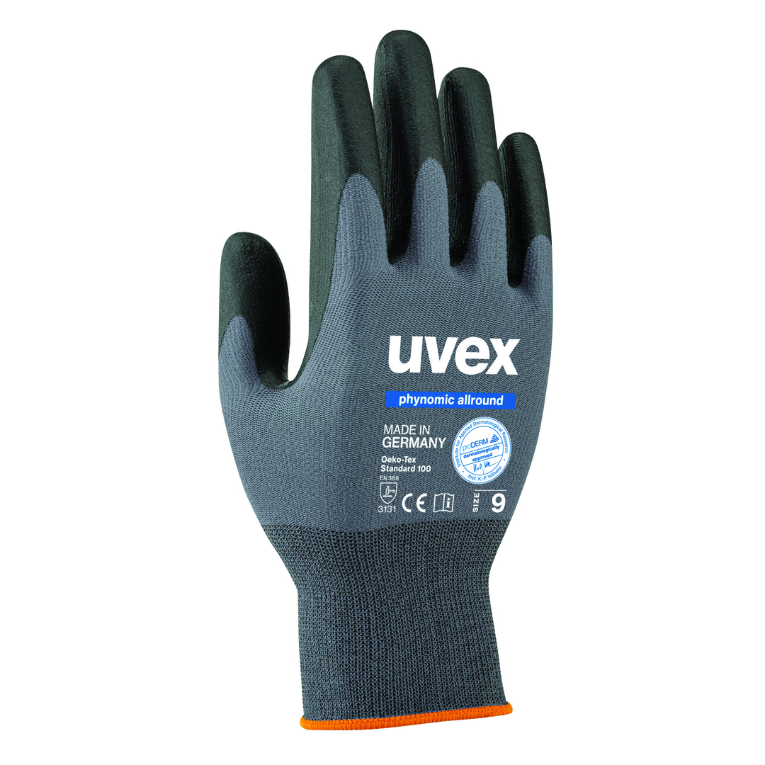 UVEX Montage-Handschuh phynomic allround Gr. 12 Polymerschaum gr/schwarz, 6004.9